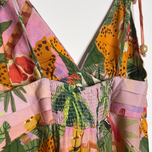 NEW Farm Rio Pink and Purple Tropical Print Midi Dress, Medium M. - Picture 7 of 10